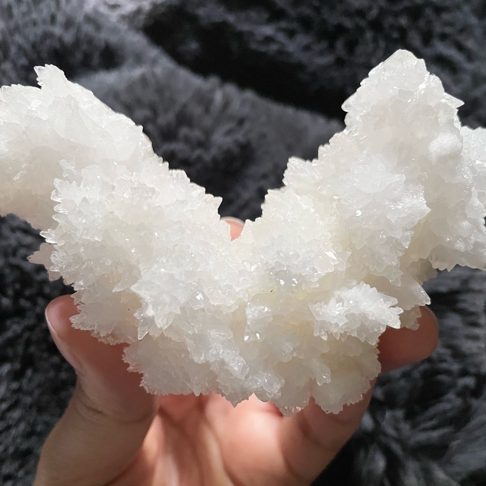 White Aragonite Cluster/Cave Calcite